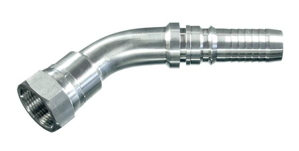 Stainless 45° Interlock Hose Connectors with Swivel BSP Nut