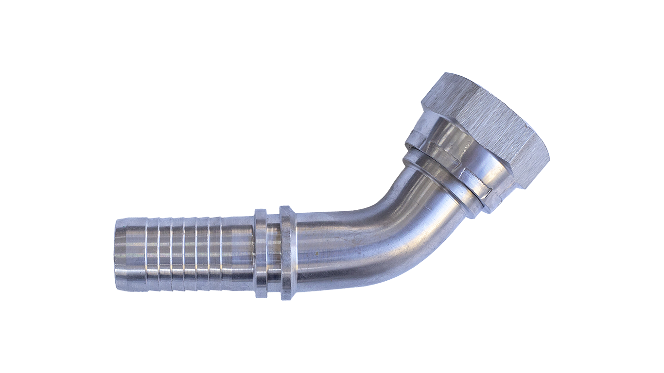Stainless 45° Hose Connectors with Swivel BSP Nut