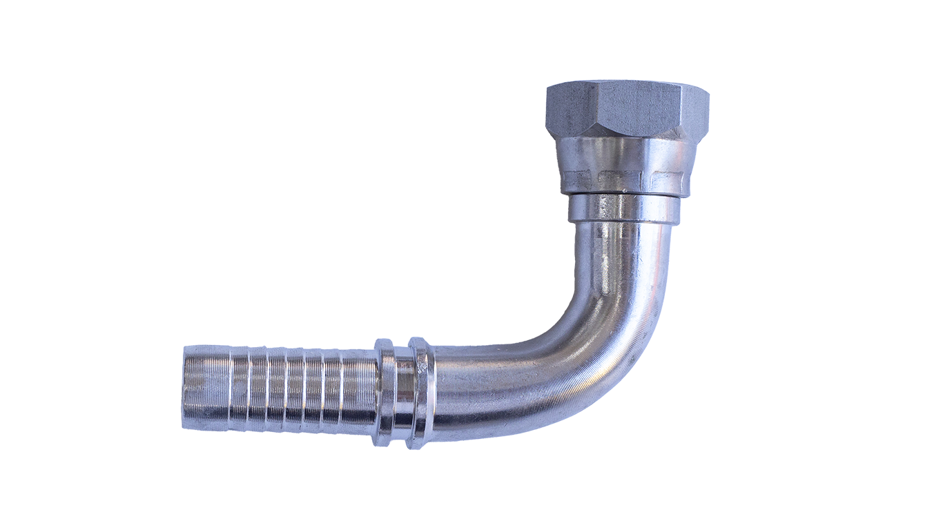 Stainless 90° Hose Connectors with Swivel BSP Nut