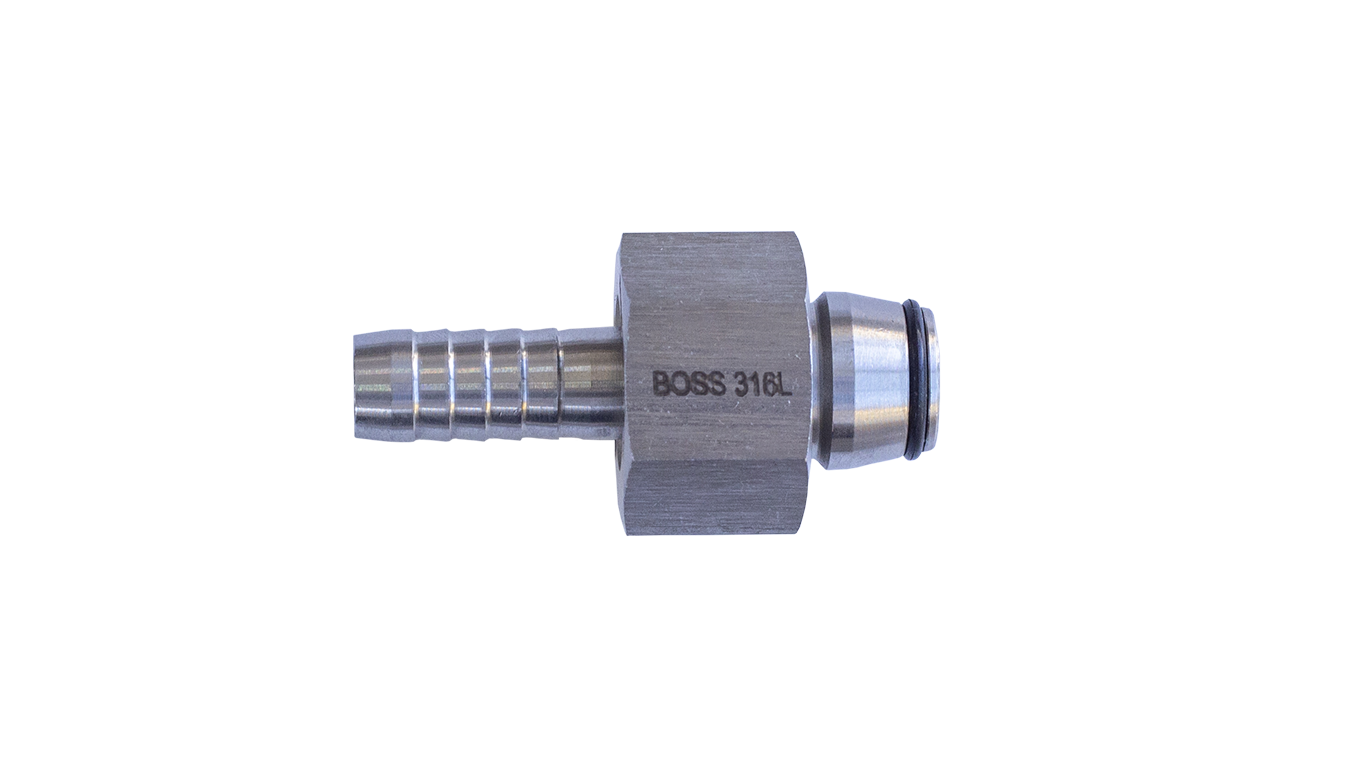 Stainless L Type Straight Hose Connectors with O-Ring and Swivel Metric Nut